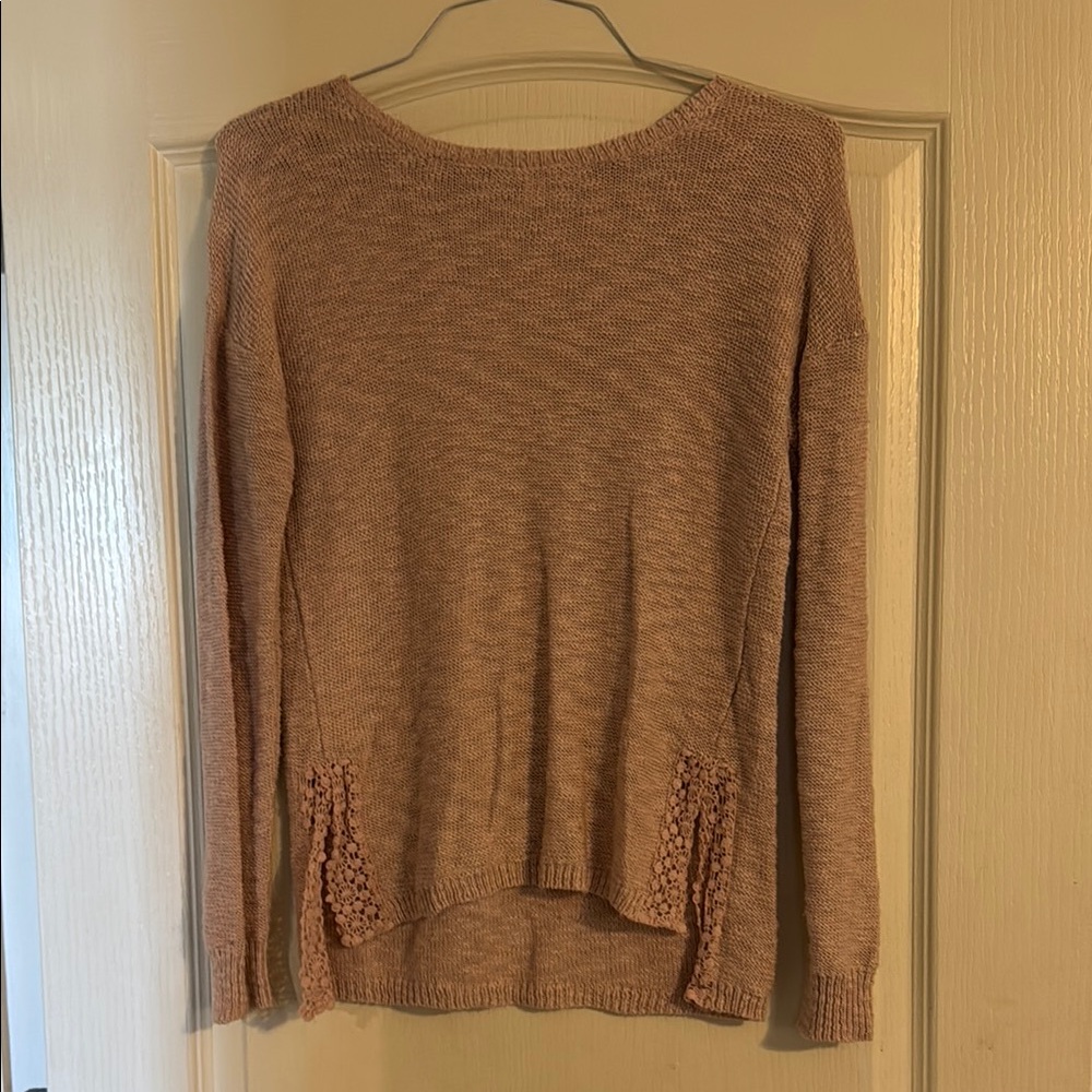 Miami Tan Crew Neck Sweater with Relaxed Fit